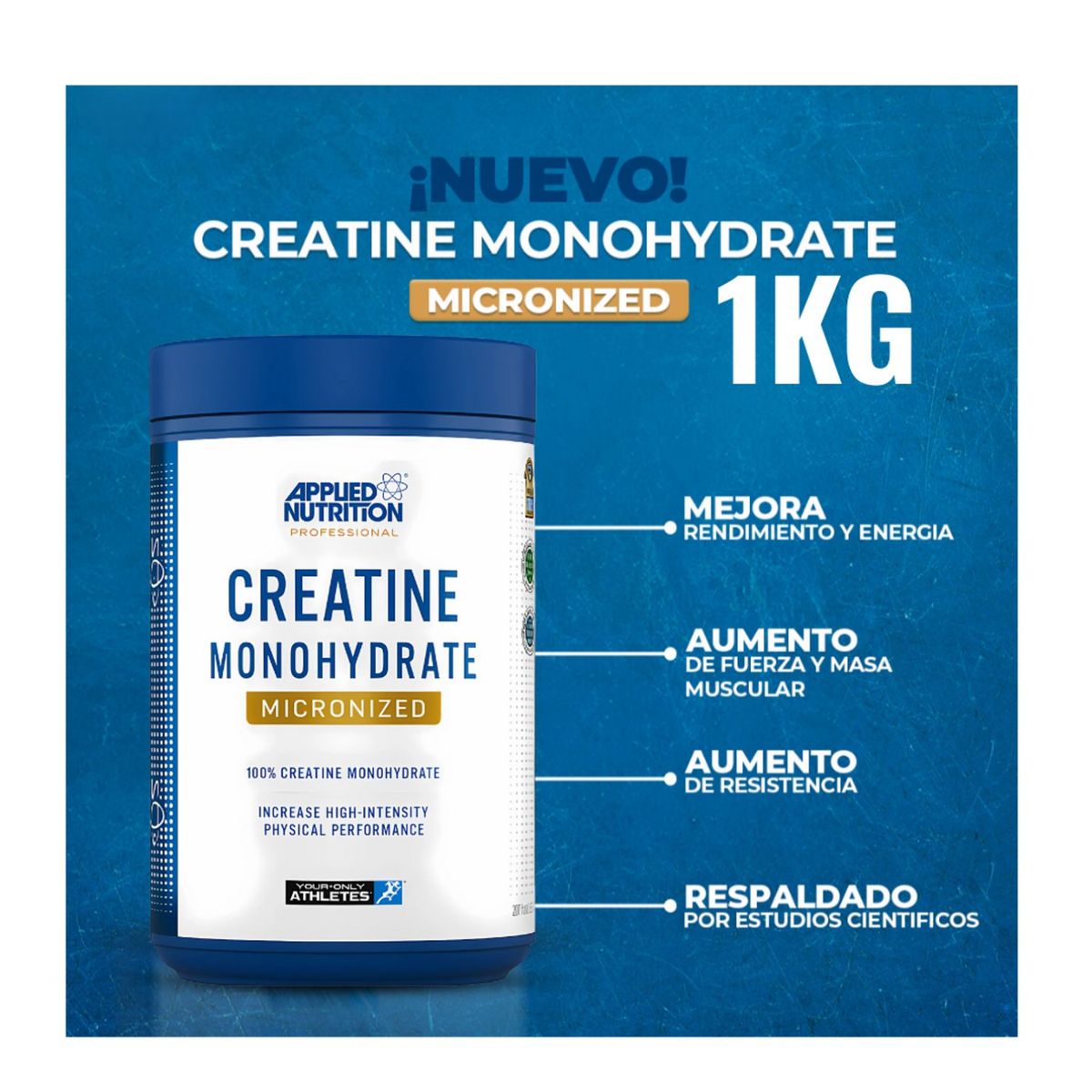 APPLIED NUTRITION - CREATINA APPLIED NUTRITION DE 1000gr CON PORTASUPLEMENTOS - CREATINA MONOHIDRATADA Y MICRONIZADA
