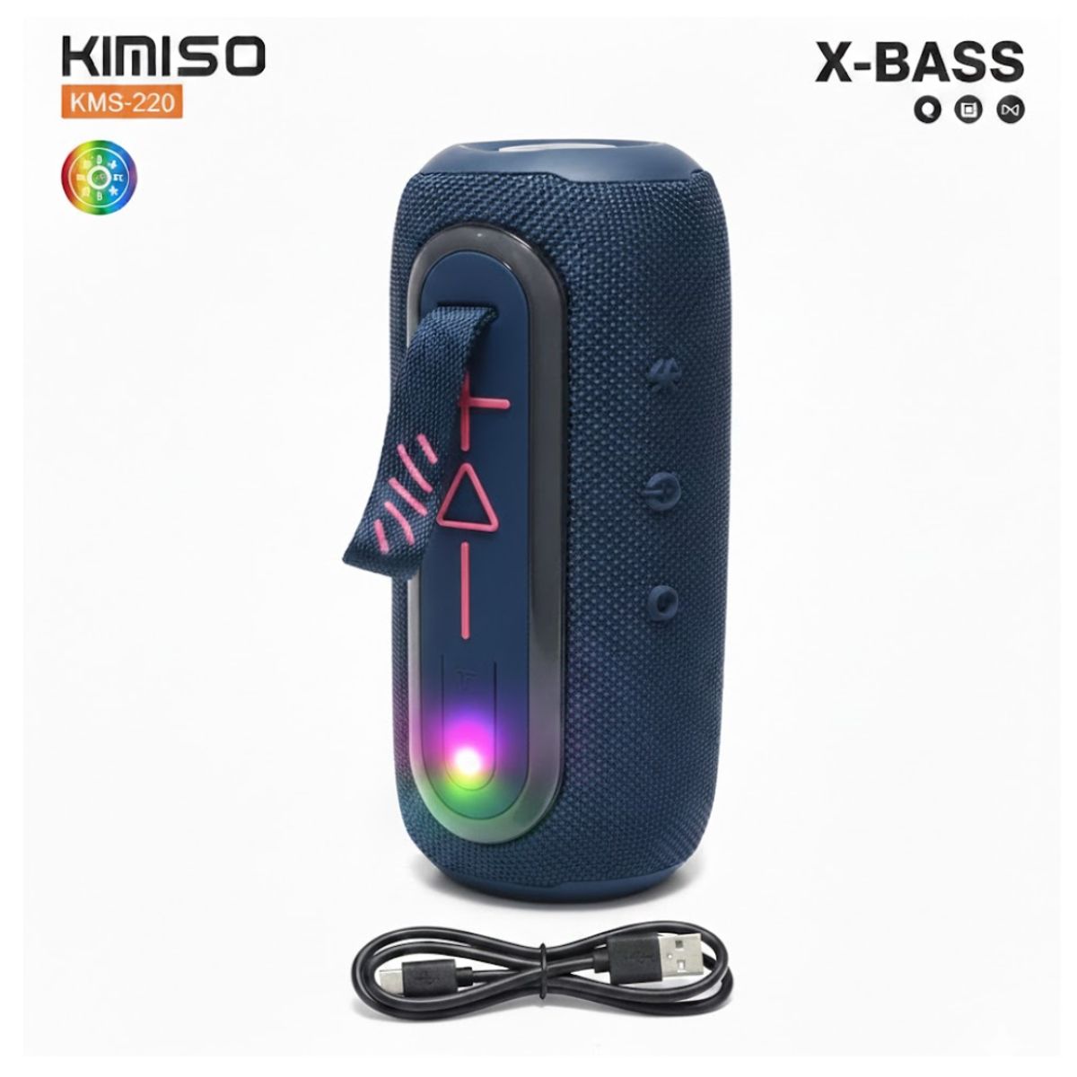 GENERICO - Parlante Bluetooth Kimiso Recargable Portátil Luces Led RGB Bocina Inalámbrica KMS- 220