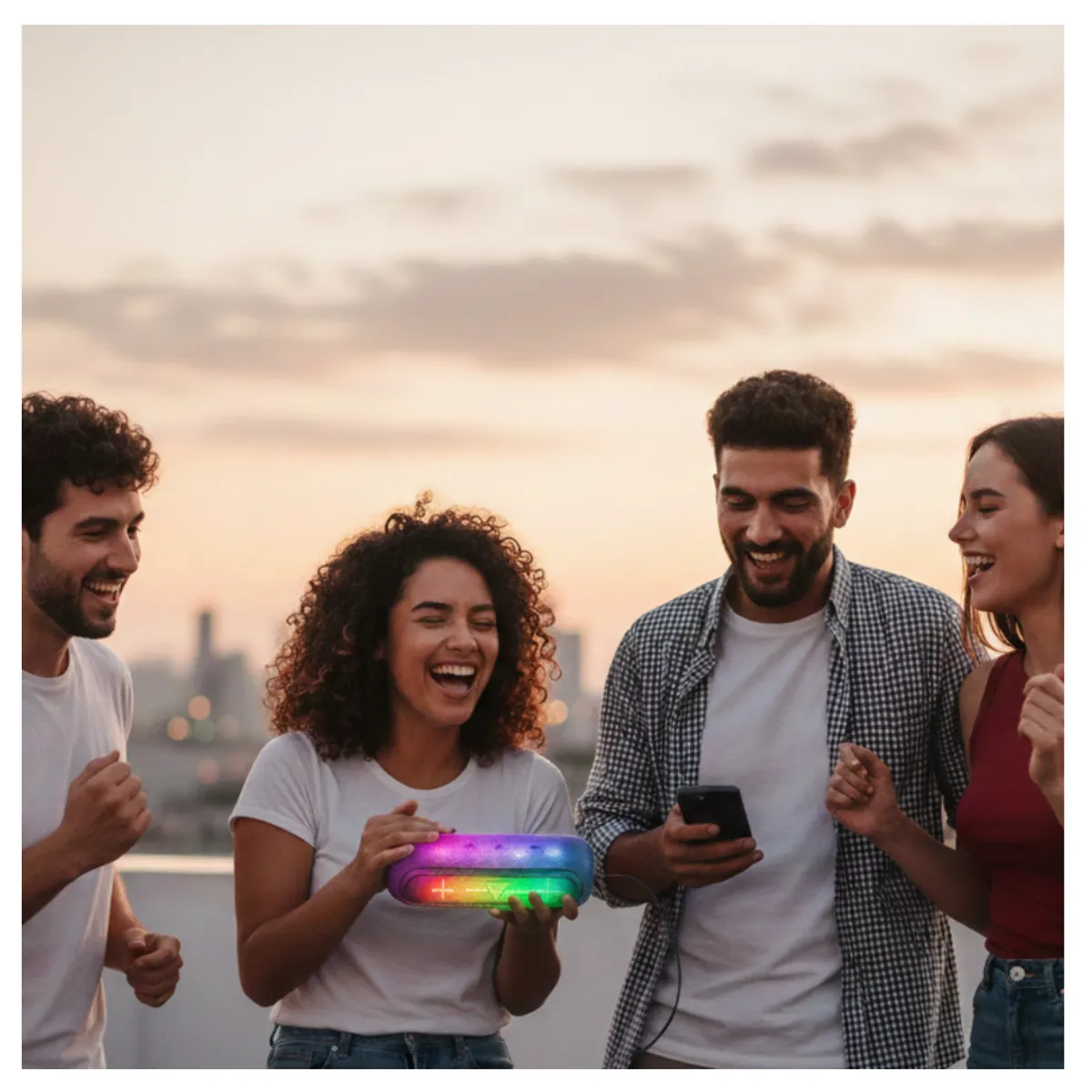 GENERICO - Parlante Bluetooth Kimiso Recargable Portátil Luces Led RGB Bocina Inalámbrica KMS- 220