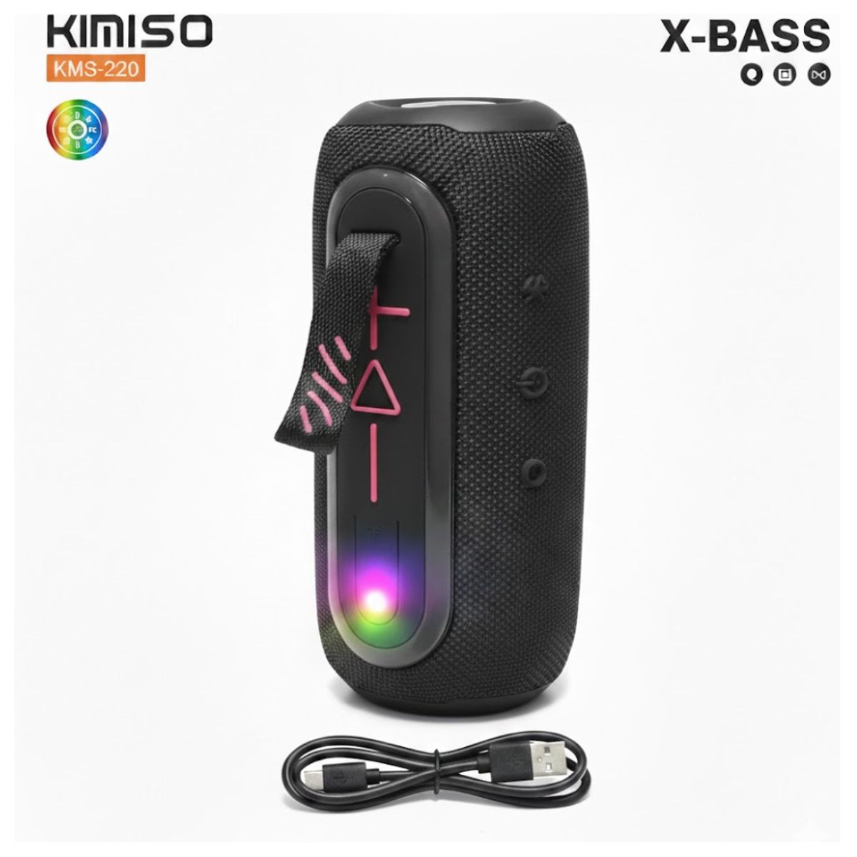 GENERICO - Parlante Bluetooth Kimiso Recargable Portátil Luces Led RGB Bocina Inalámbrica KMS- 220