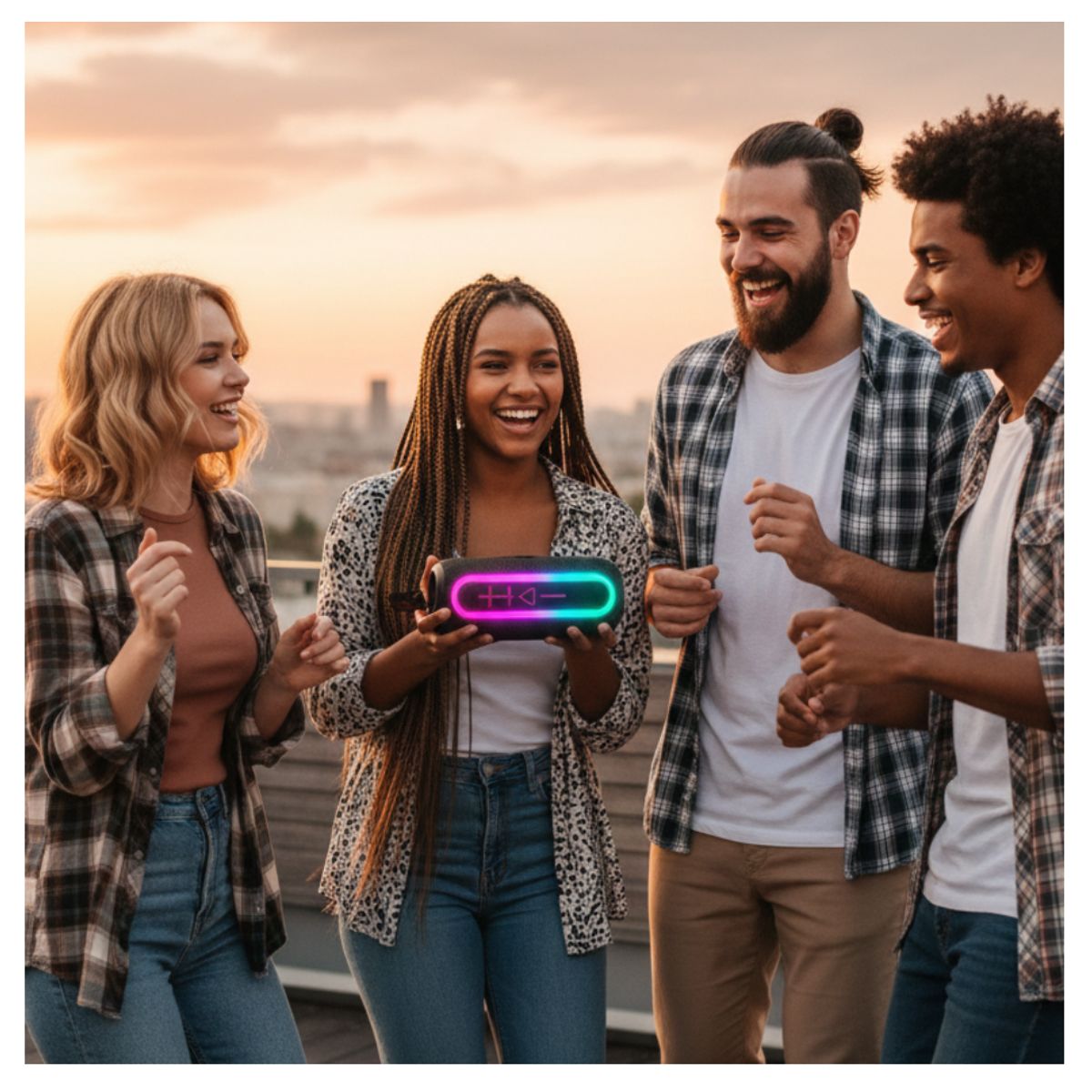 GENERICO - Parlante Bluetooth Kimiso Recargable Portátil Luces Led RGB Bocina Inalámbrica KMS- 220