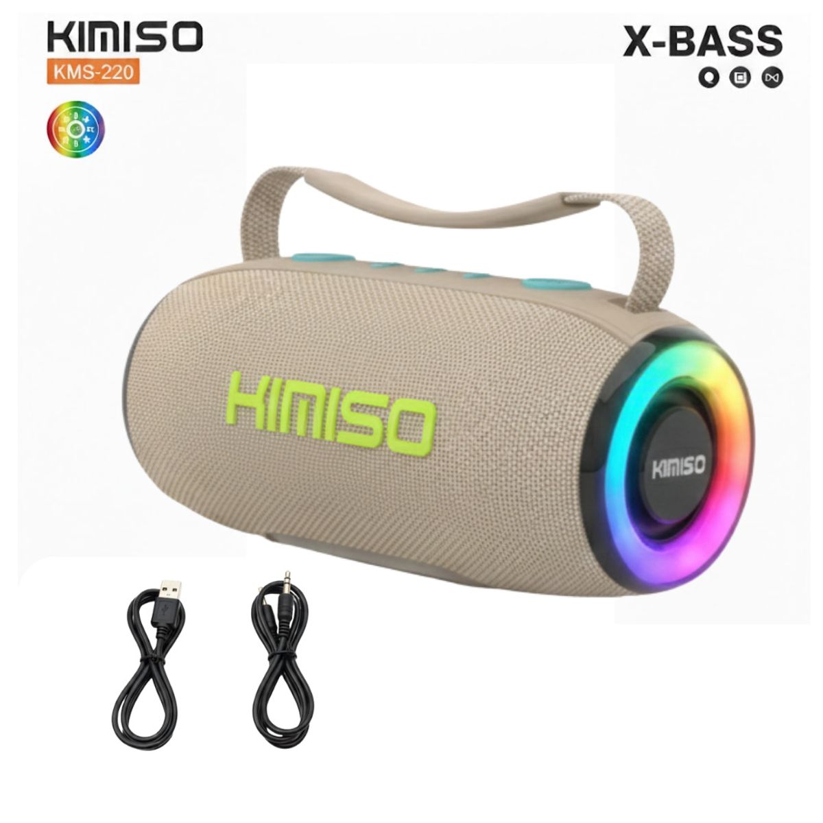 GENERICO - Parlante Bluetooth Kimiso Recargable Portátil Luces Led RGB Bocina Inalámbrica KMS- 279