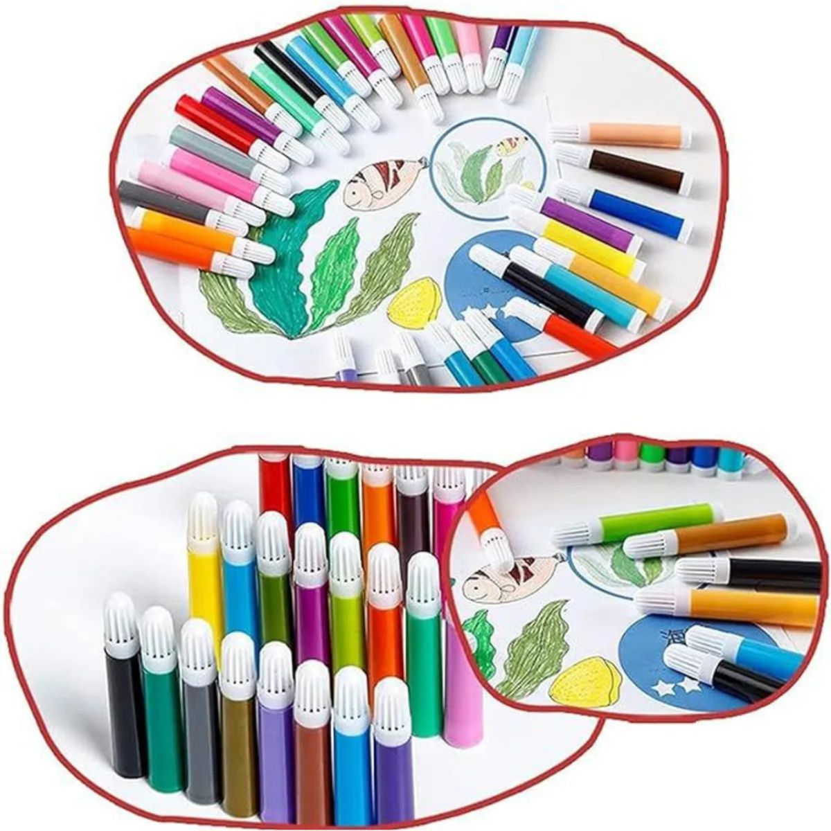 GENERICO - Set de Arte Set lápices de Colores Acuarelas 168 pzs - Negro