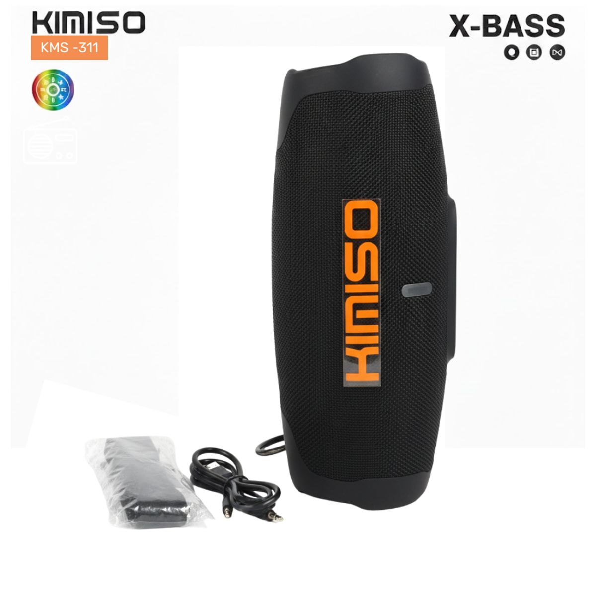 GENERICO - Parlante Bluetooth Kimiso Recargable Portátil Luces Led RGB Bocina Inalámbrica KMS- 311