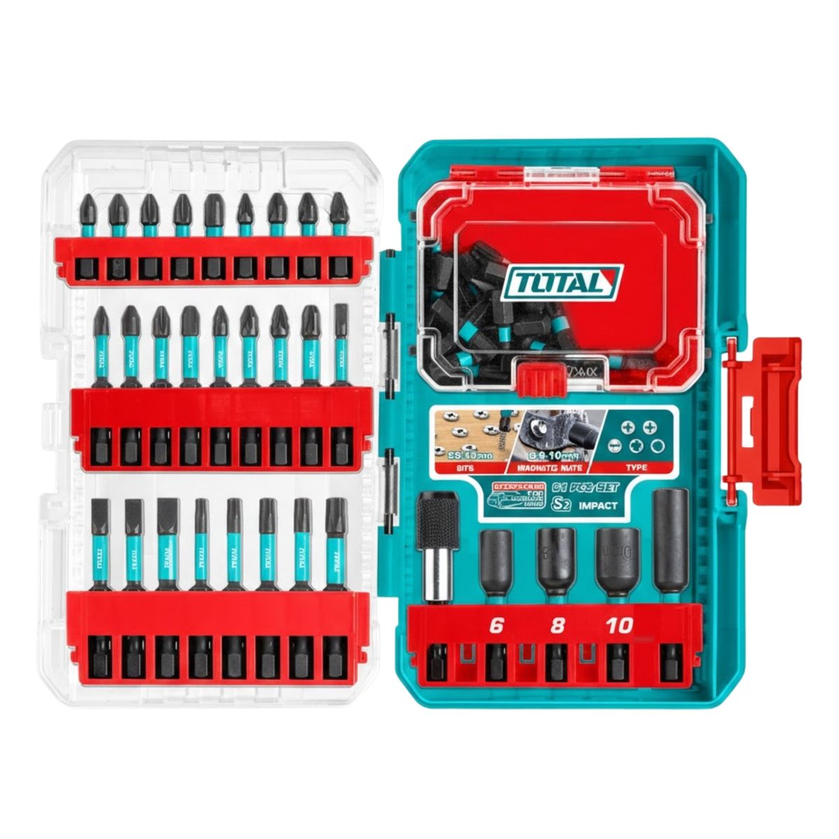 TOTAL - Punteras y dados para Atornillador de impacto 51pcs TACSDL25106 TOTAL