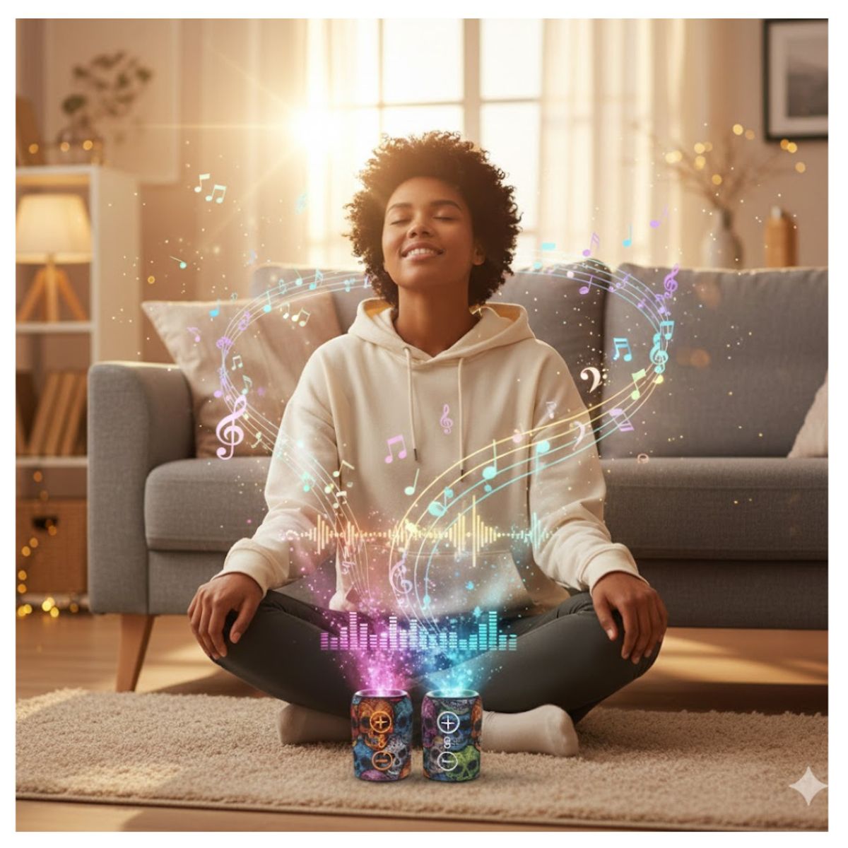 GENERICO - Mini Parlante Bluetooth Kimiso Recargable Portátil Luces Led RGB Bocina Inalámbrica KMS- 808