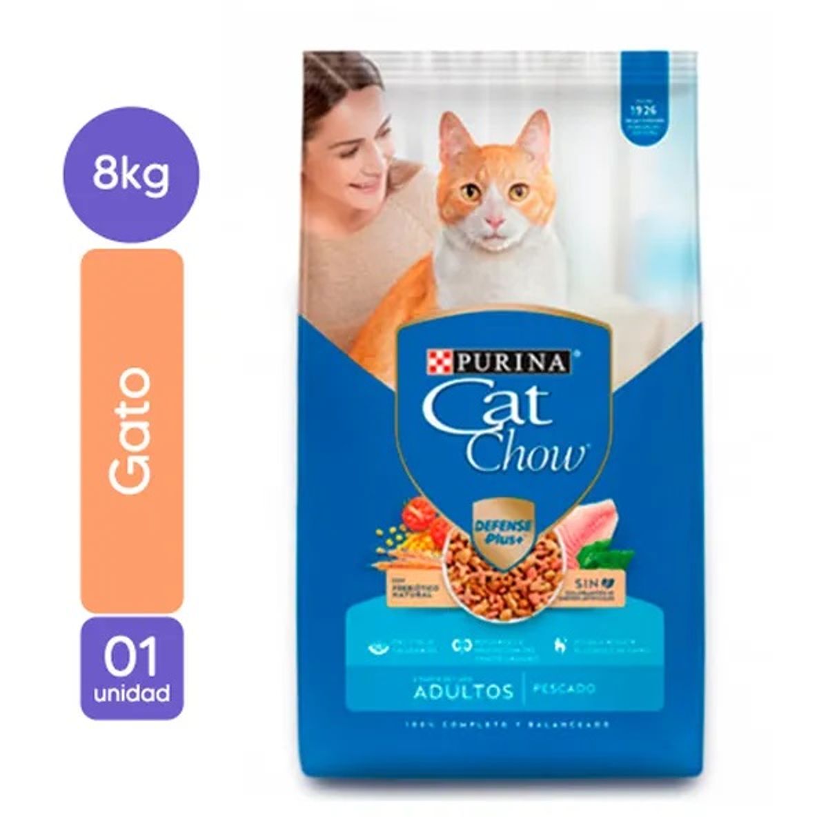 CAT CHOW - Cat Chow Alimento Para Gato Adulto Pescado 8 Kg