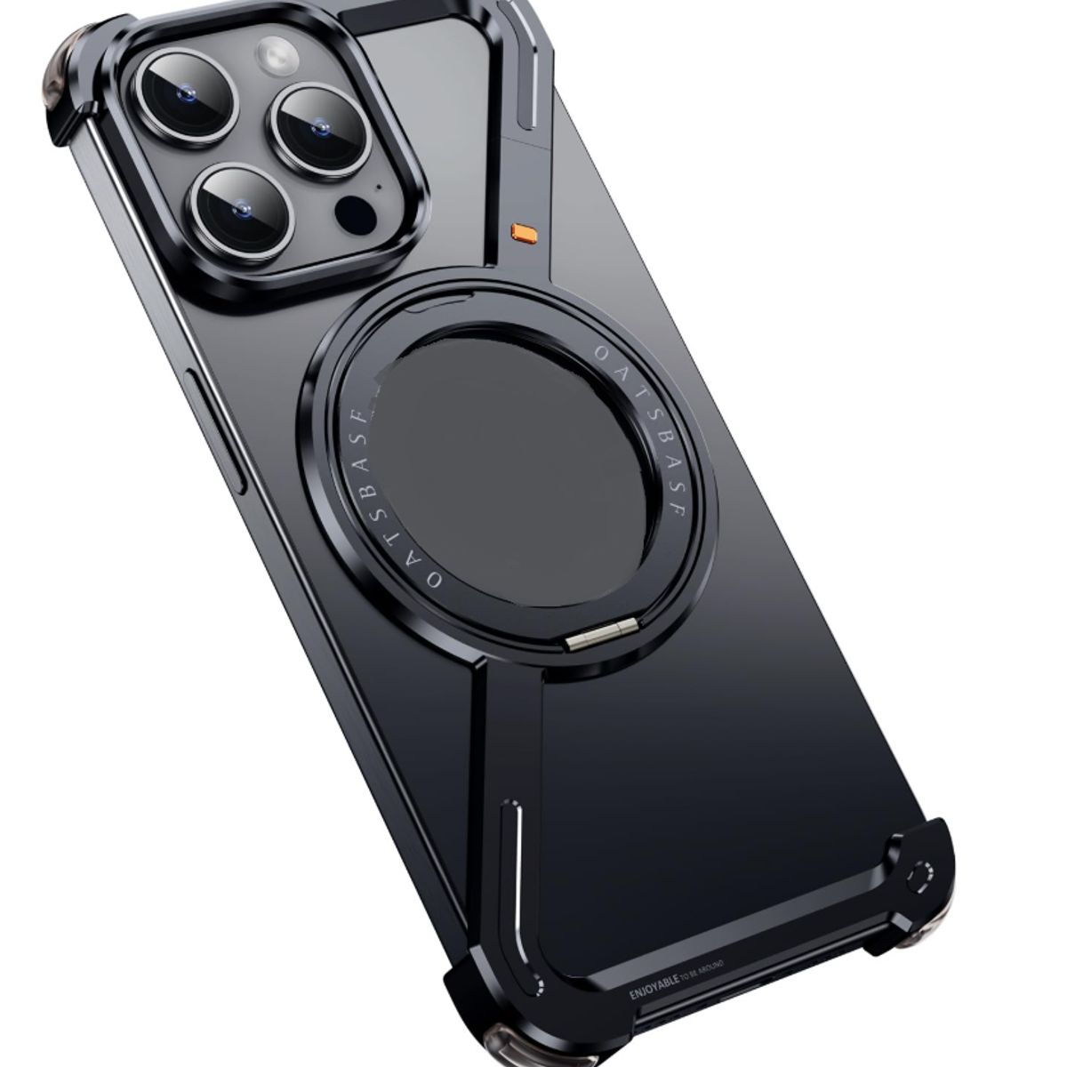 GENERICO - Funda De Titanio para iPhone 14 Pro Max Soporte giratorio de 360 - Negro