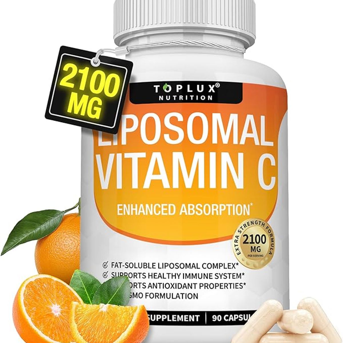 GENERICO - Liposomal de 2100 mg de alta absorción soluble en grasa VIT C