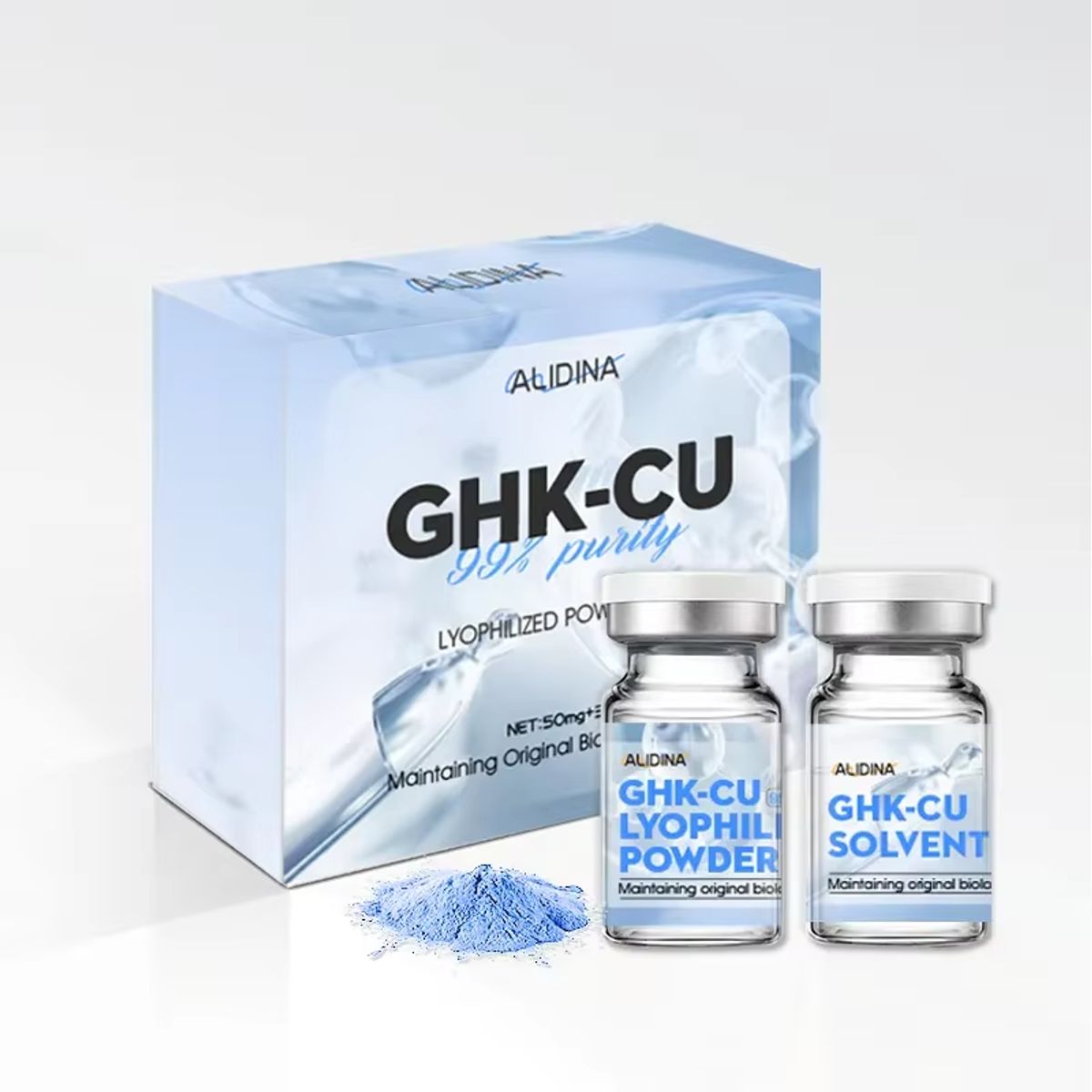GENERICO - Sérum Reparador GHK-Cu 99% Péptido de Cobre Azul Alidina para Piel y Cabello Alterna Peptido