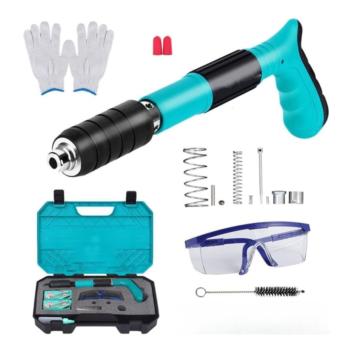 GENERICO - Pistola de Clavos Automática Profesional con Silenciador - Remachadora