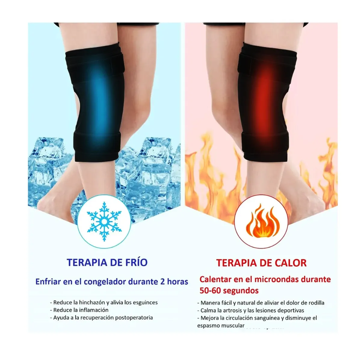 GENERICO - Rodillera Multifuncional Alivia Dolor con Gel para Terapia de Frío y Calor