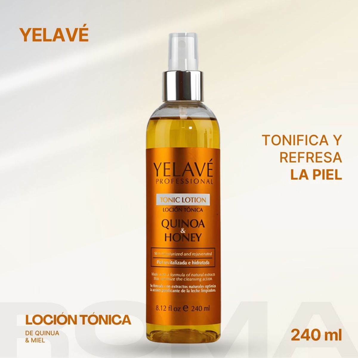 GENERICO - LOCIÓN TÓNICA DE QUINOA & MIEL 240ML YELAVÉ