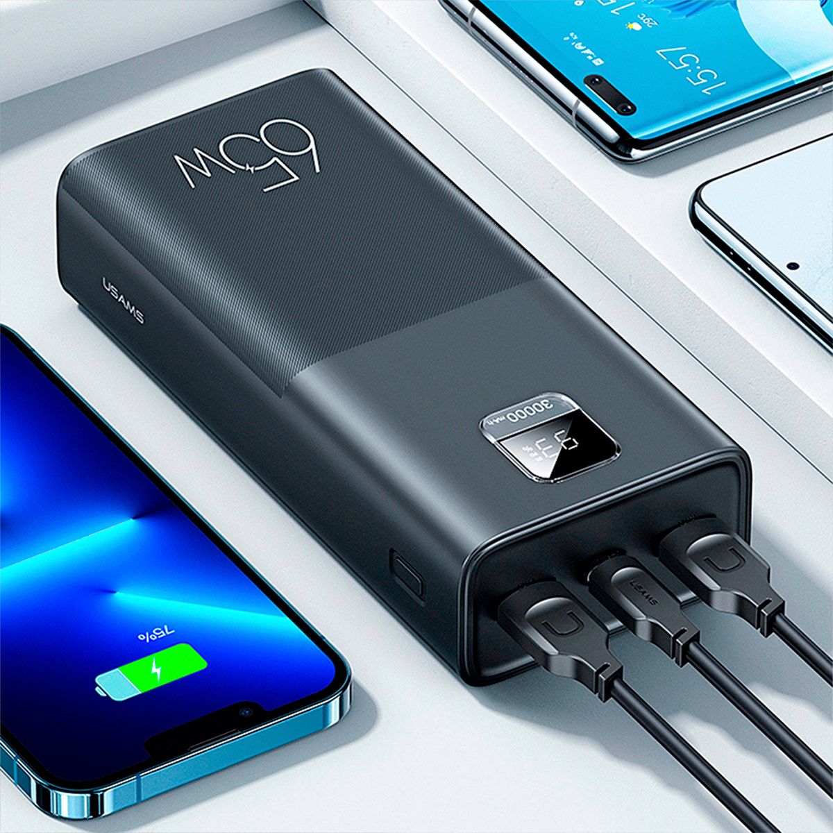 USAMS - Batería portátil Power Bank 30000+Cable Type-C a Type-C100W