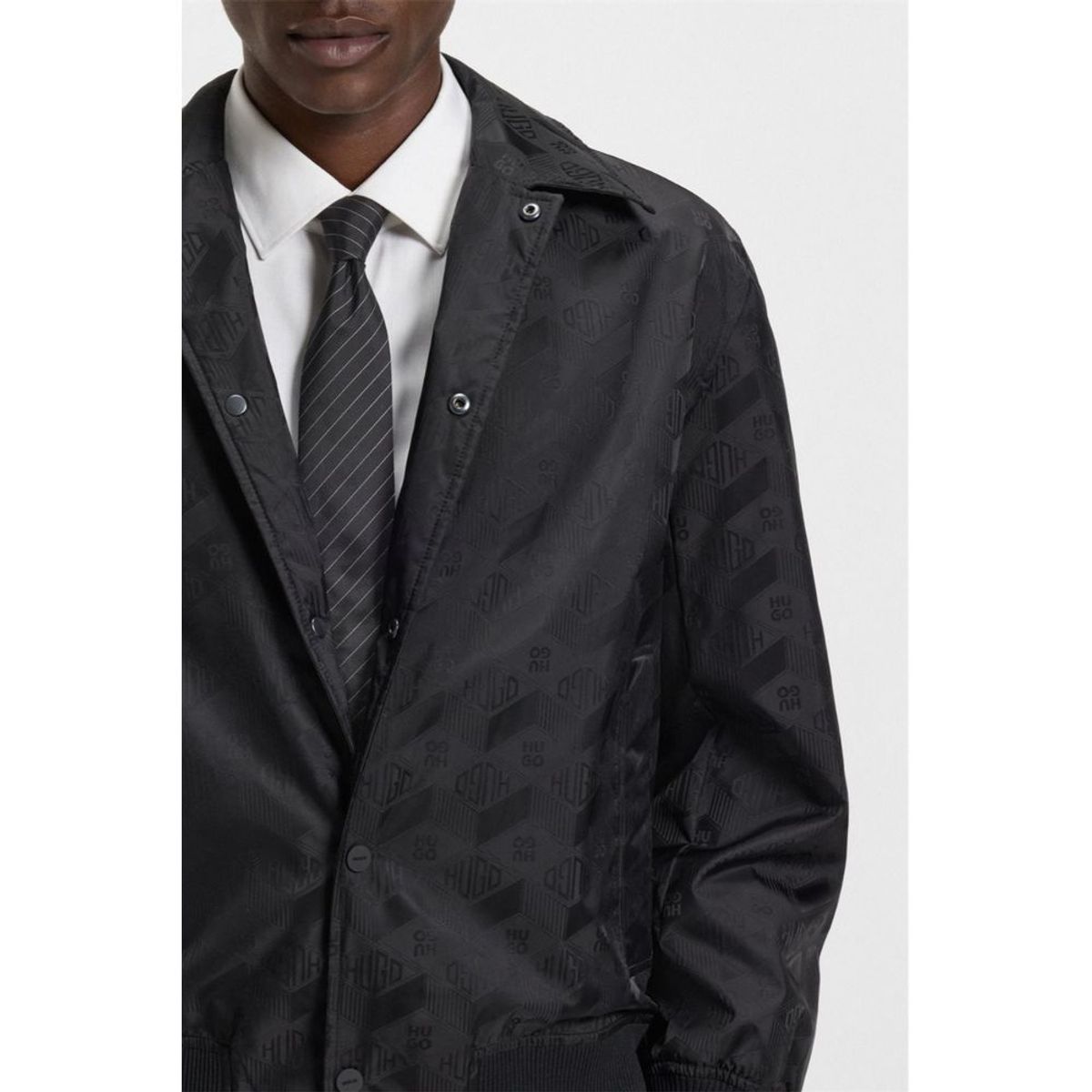 HUGO BOSS - Corbata de jacquard de seda con raya diplomática en diagonal