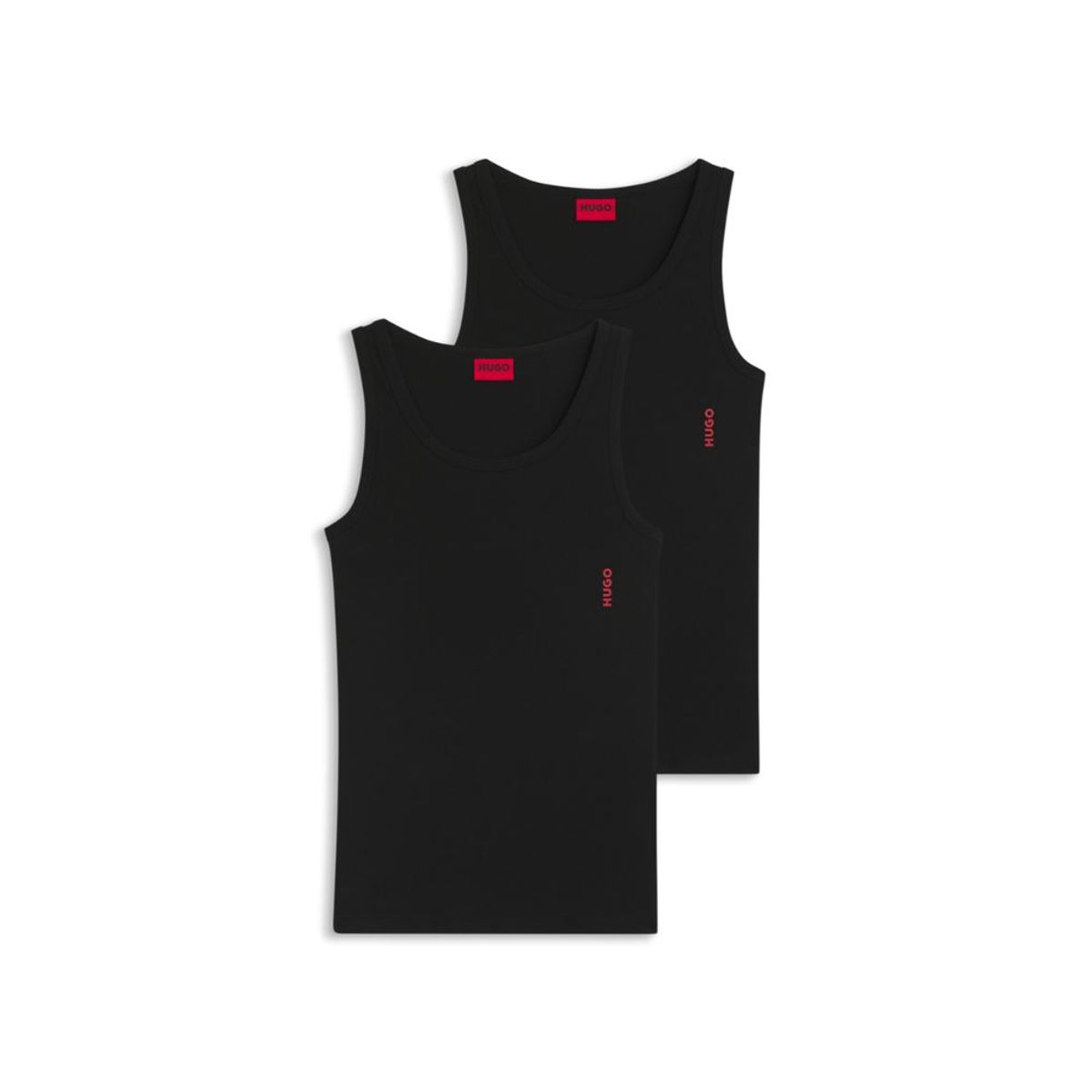 HUGO BOSS - Paquete de dos camisetas de algodón elástico con logo