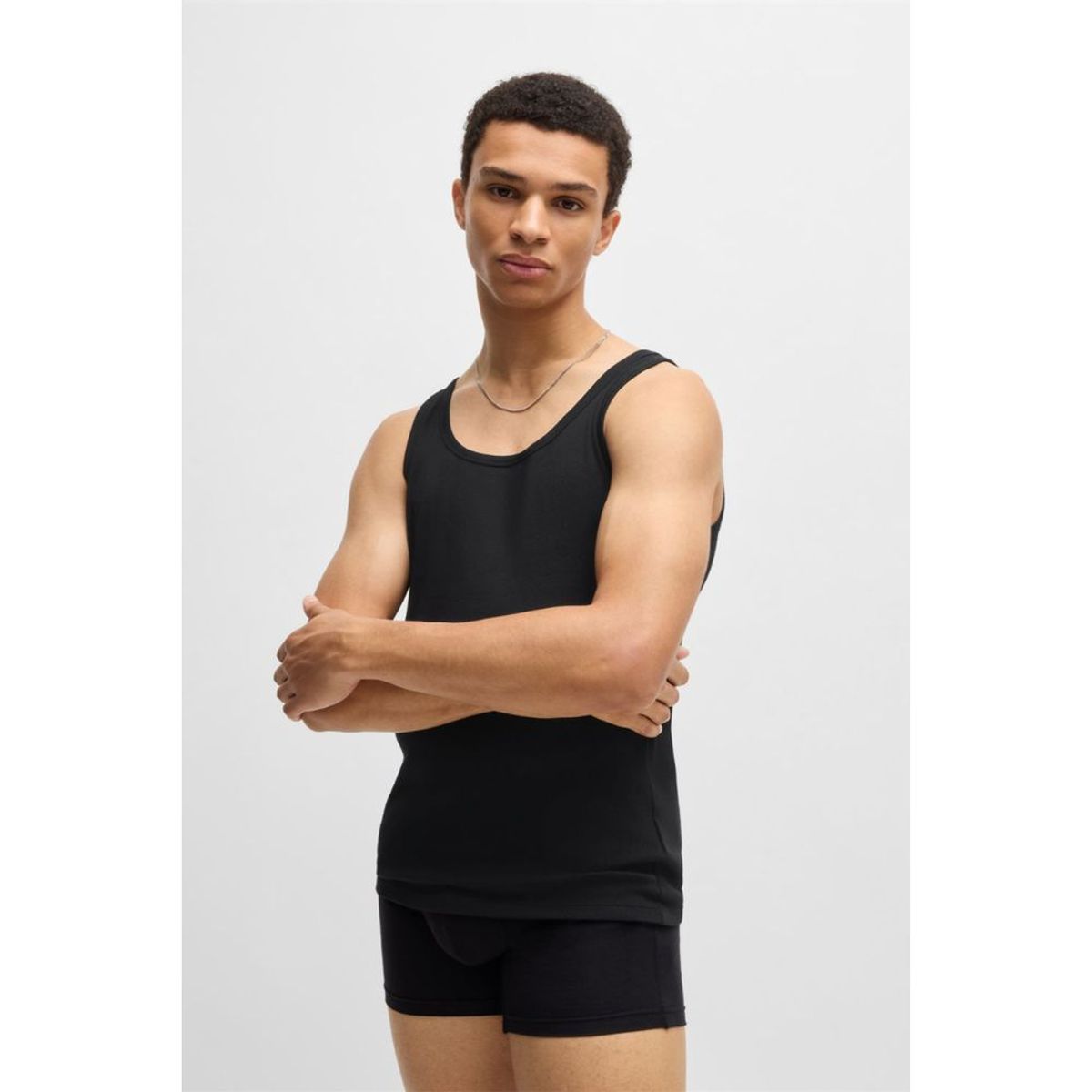 HUGO BOSS - Paquete de dos camisetas de algodón elástico con logo