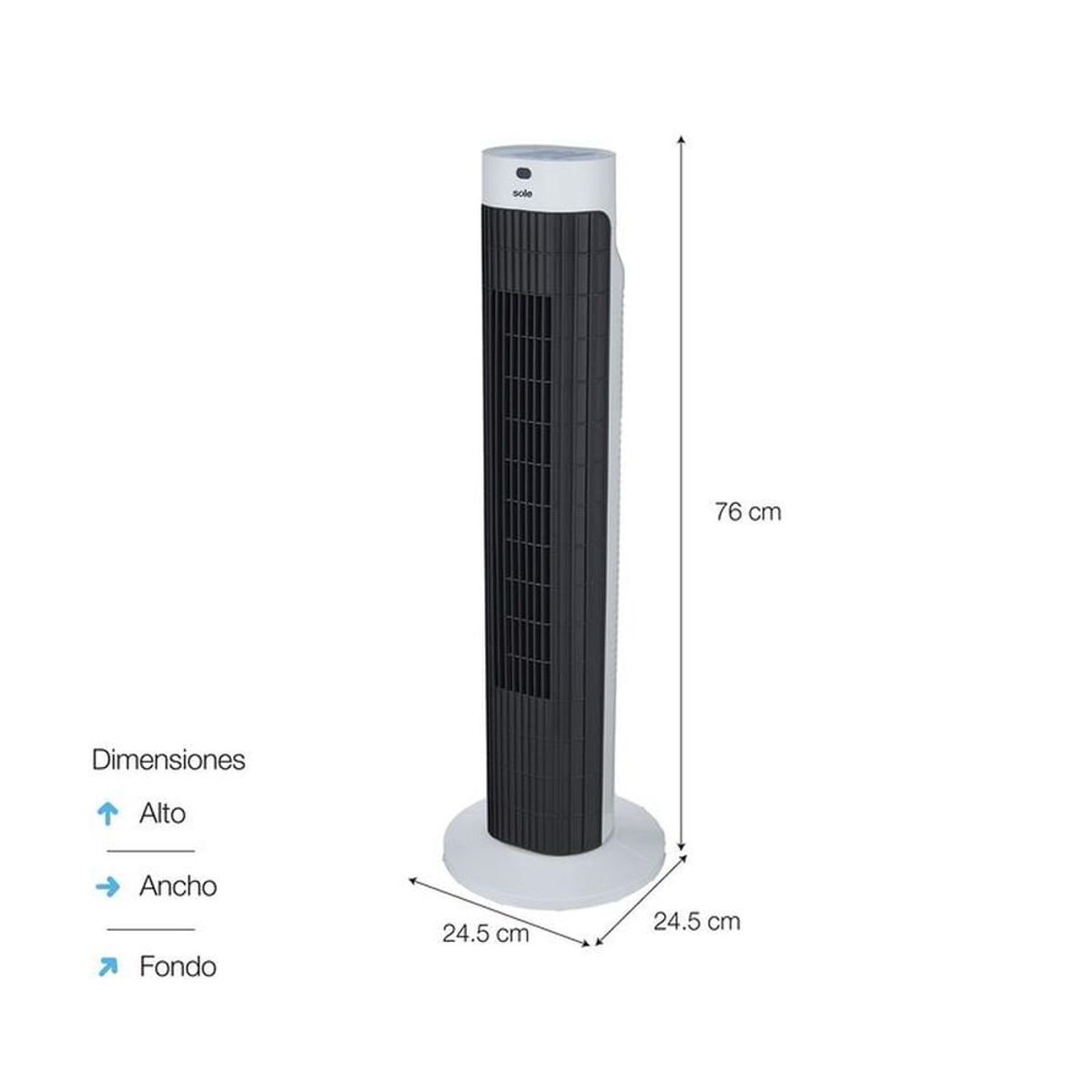 SOLE - Ventilador de Torre Sole 76 cm SOLAIR019 - Potencia y Diseño Vertical