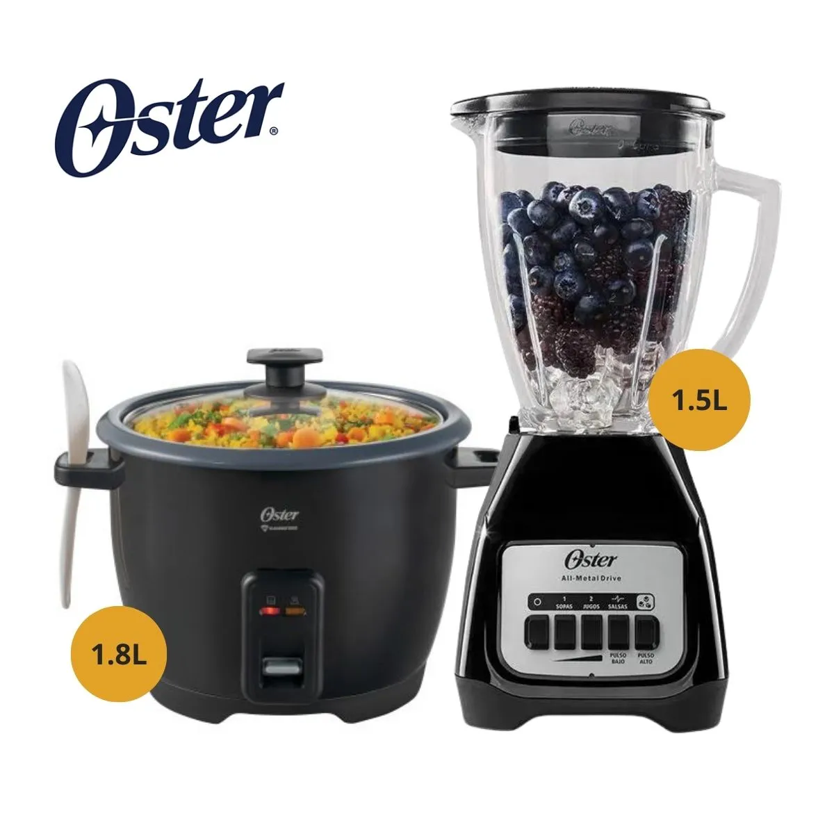 OSTER - COMBO OSTER Olla Arrocera 1.8 LT + Licuadora 2 Velocidades