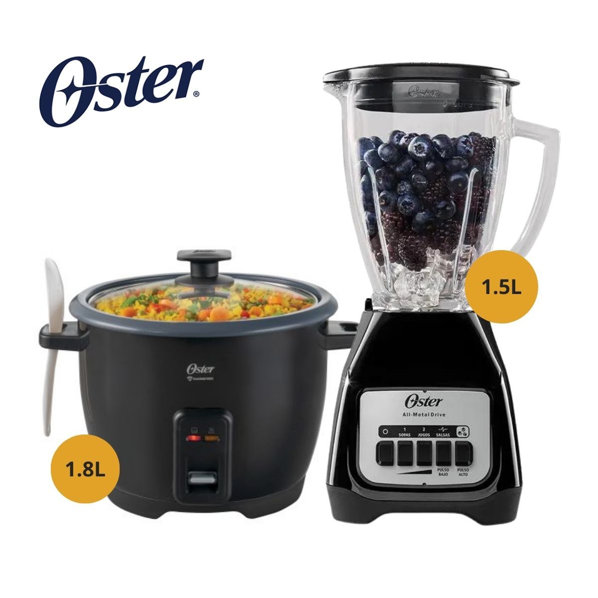 OSTER - COMBO OSTER Licuadora 2 Velocidades + Olla Arrocera 1.8 LT
