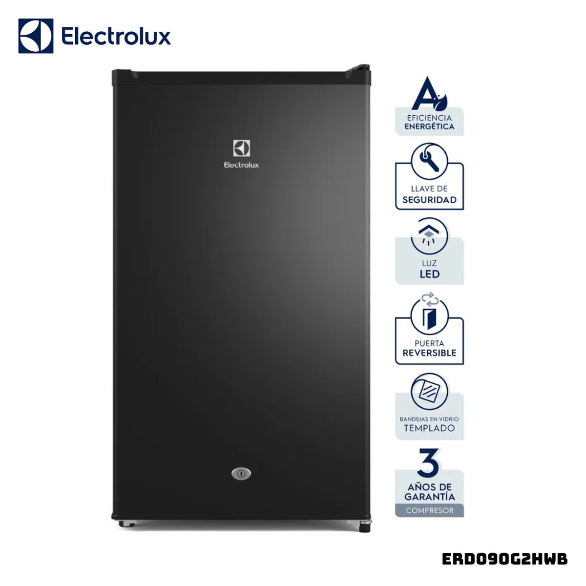 ELECTROLUX - FRIGOBAR ELECTROLUX 90 L NEGRO - ERD090G2HWB
