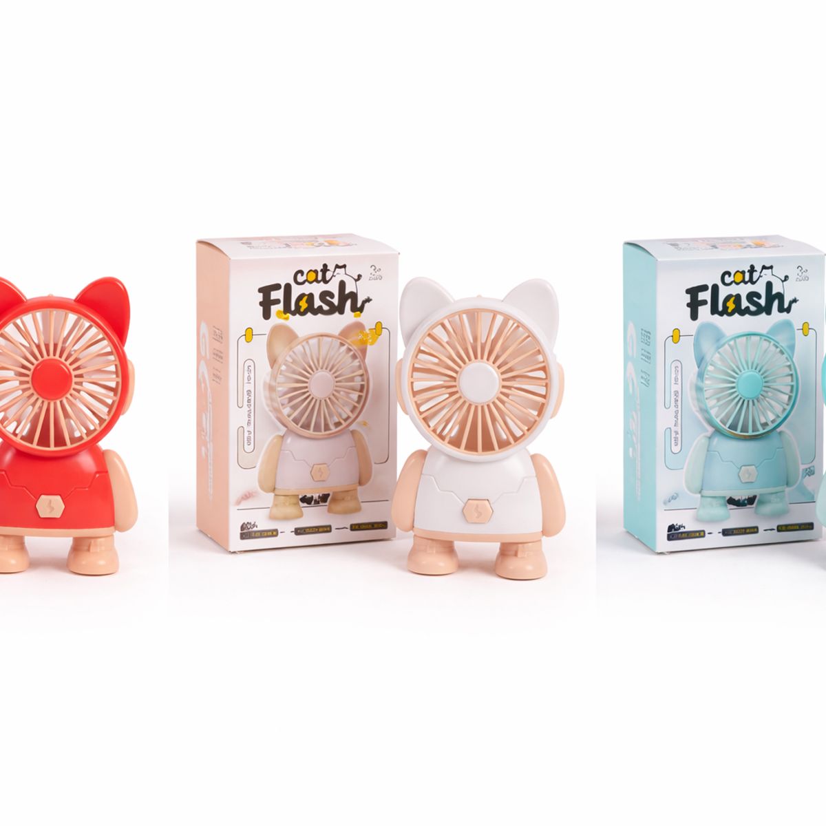 GENERICO - VENTILADOR DE MANO FORMA GATO ROSA