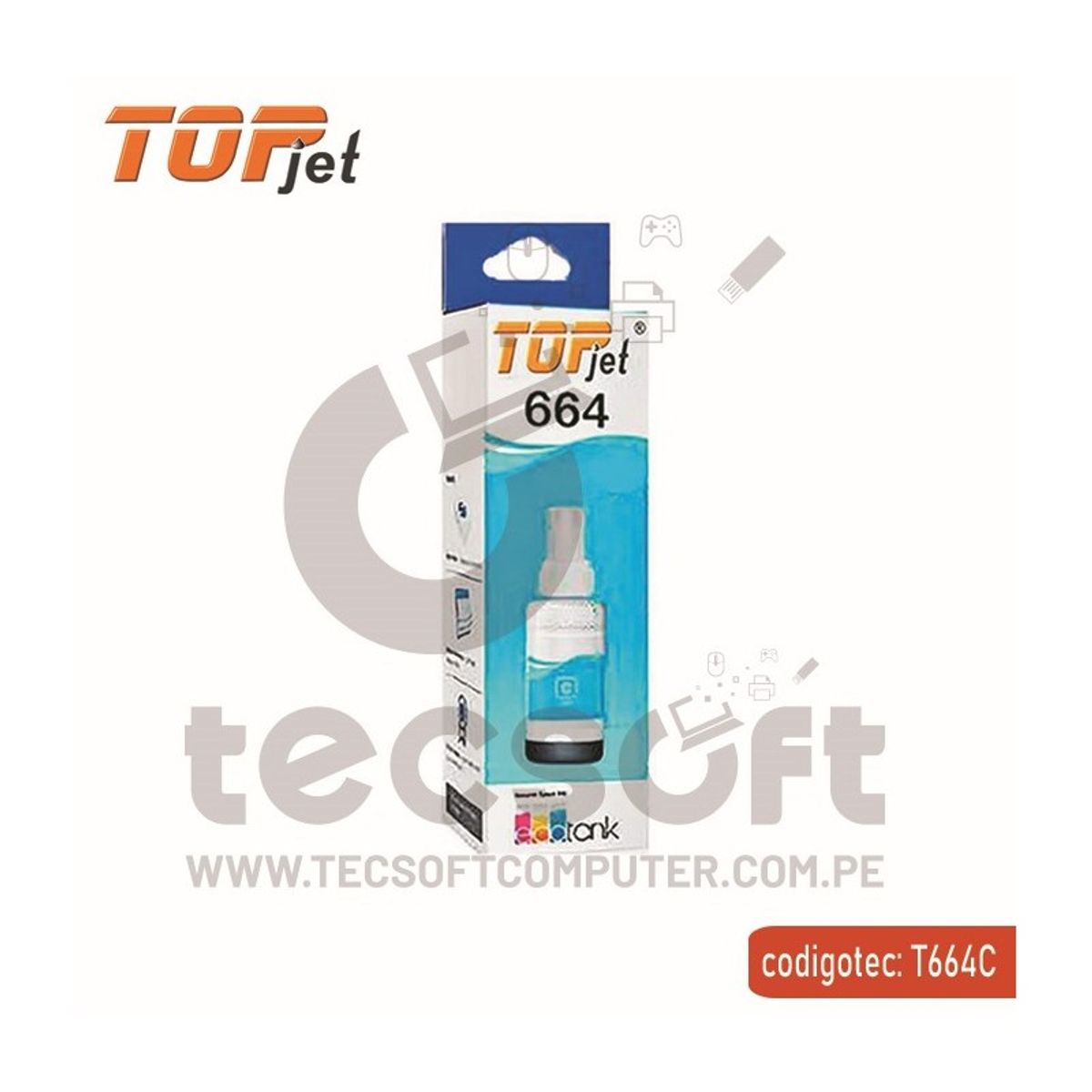 GENERICO - TINTA COMPATIBLE CYAN 100ML PARA EPSON TOPJET E664220100ML ID597