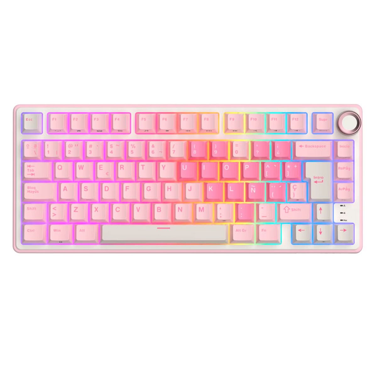 ROYAL KLUDGE - Teclado Royal Kludge RK R75 Cableado PINK MELODY - CREAMY SWITCH