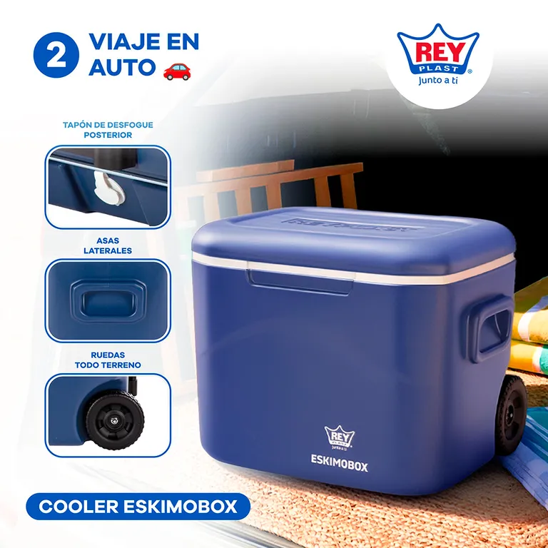 Cooler Eskimobox 57. 5 L con Ruedas Portátil Azul | Sodimac Perú