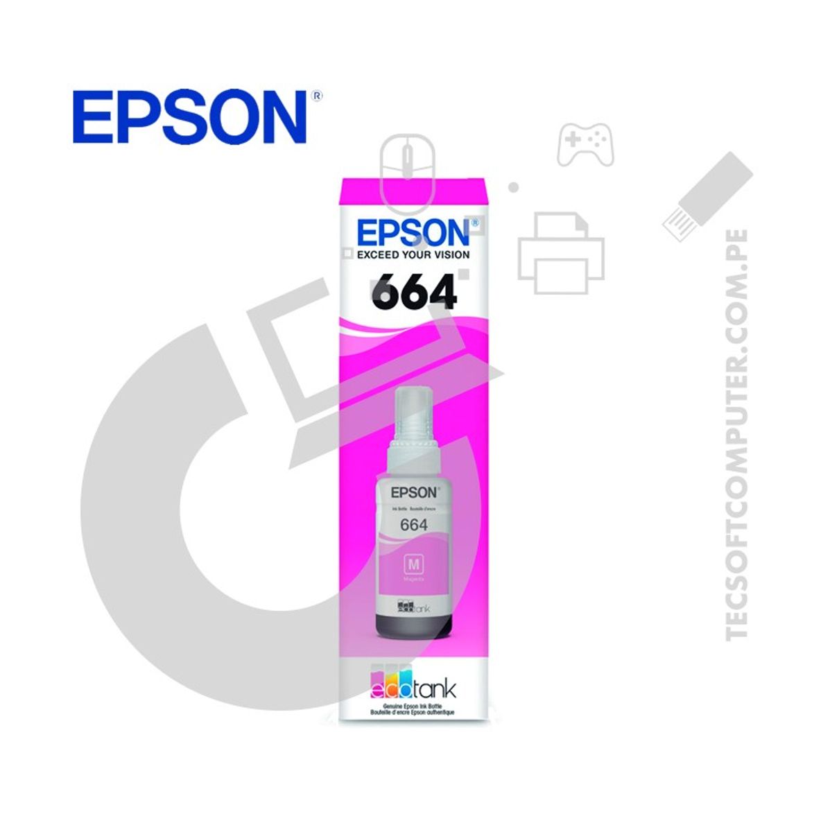 GENERICO - Botella de Tinta Epson 664 Magenta para Impresoras Original