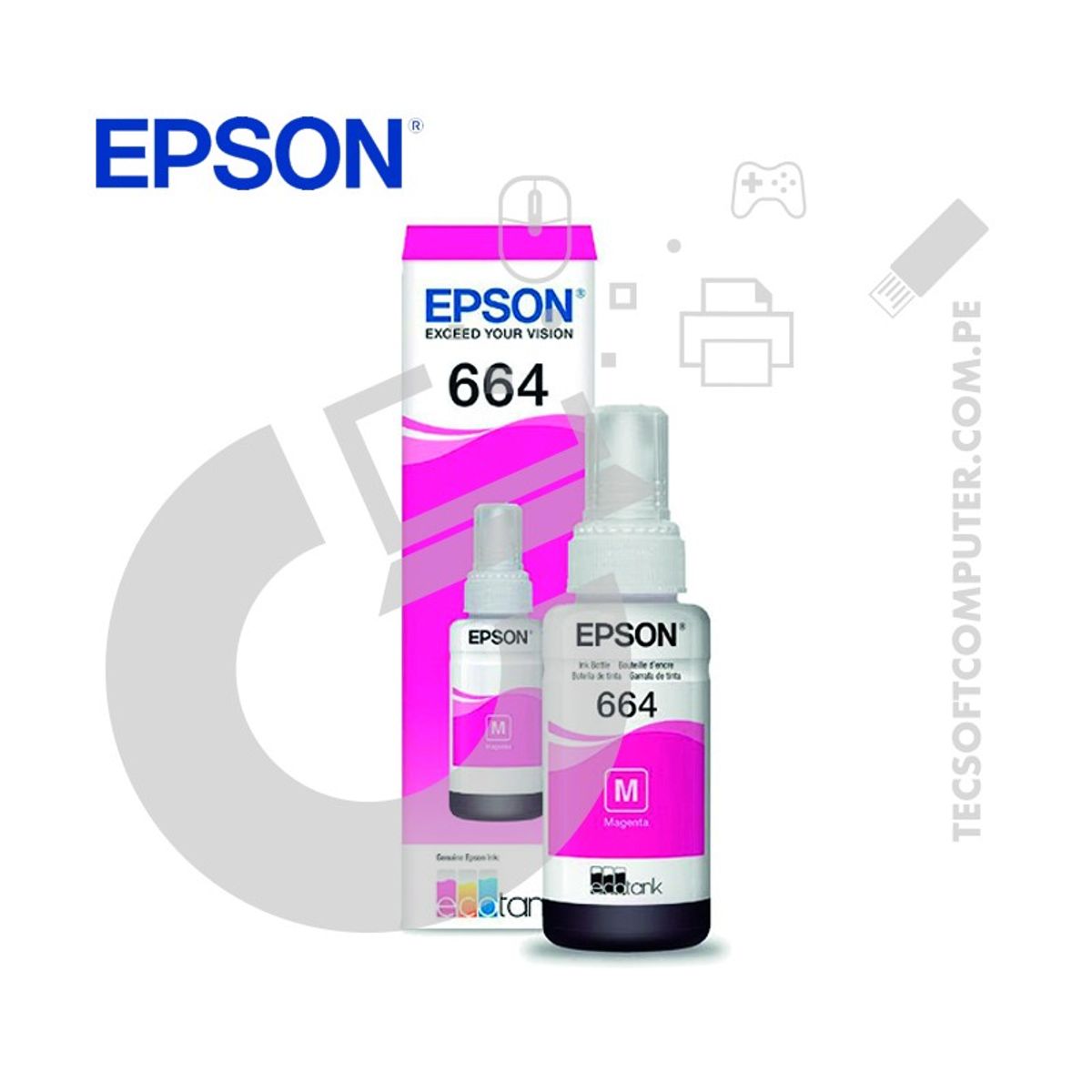 GENERICO - Botella de Tinta Epson 664 Magenta para Impresoras Original