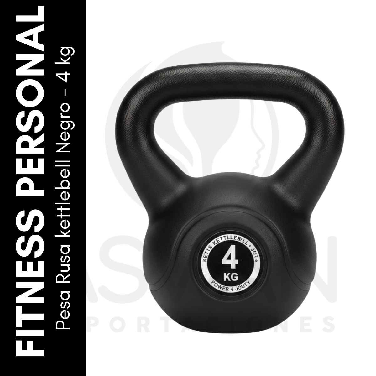 GENERICO - Pesa Rusa kettlebell Negro - 4 kg
