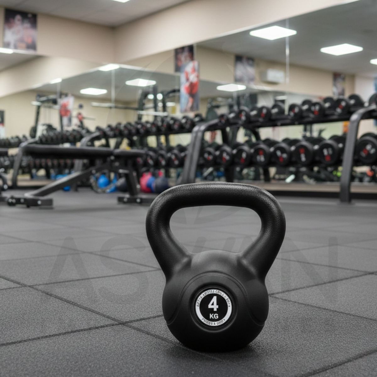 GENERICO - Pesa Rusa kettlebell Negro - 4 kg