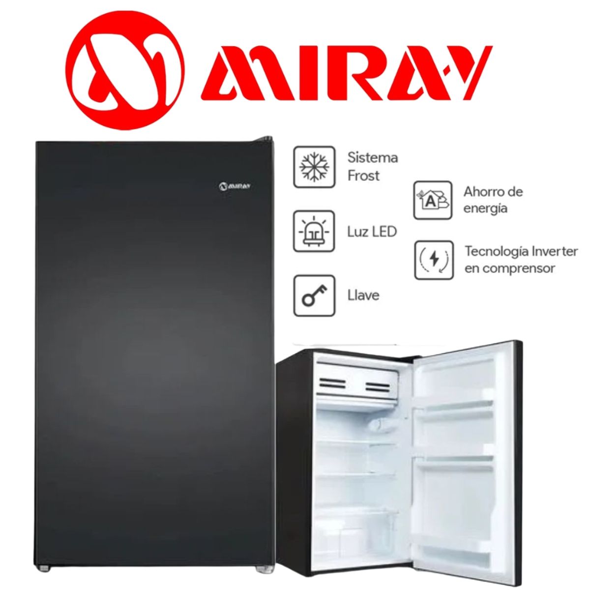 MIRAY - FRIGOBAR MIRAY 93LT COLOR NEGRO MOD RM-93M