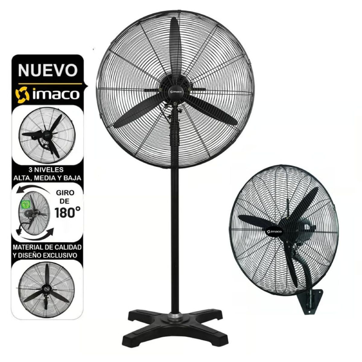 IMACO - Ventilador Industrial Imaco de Pared y Piso 30″ 240 Watts