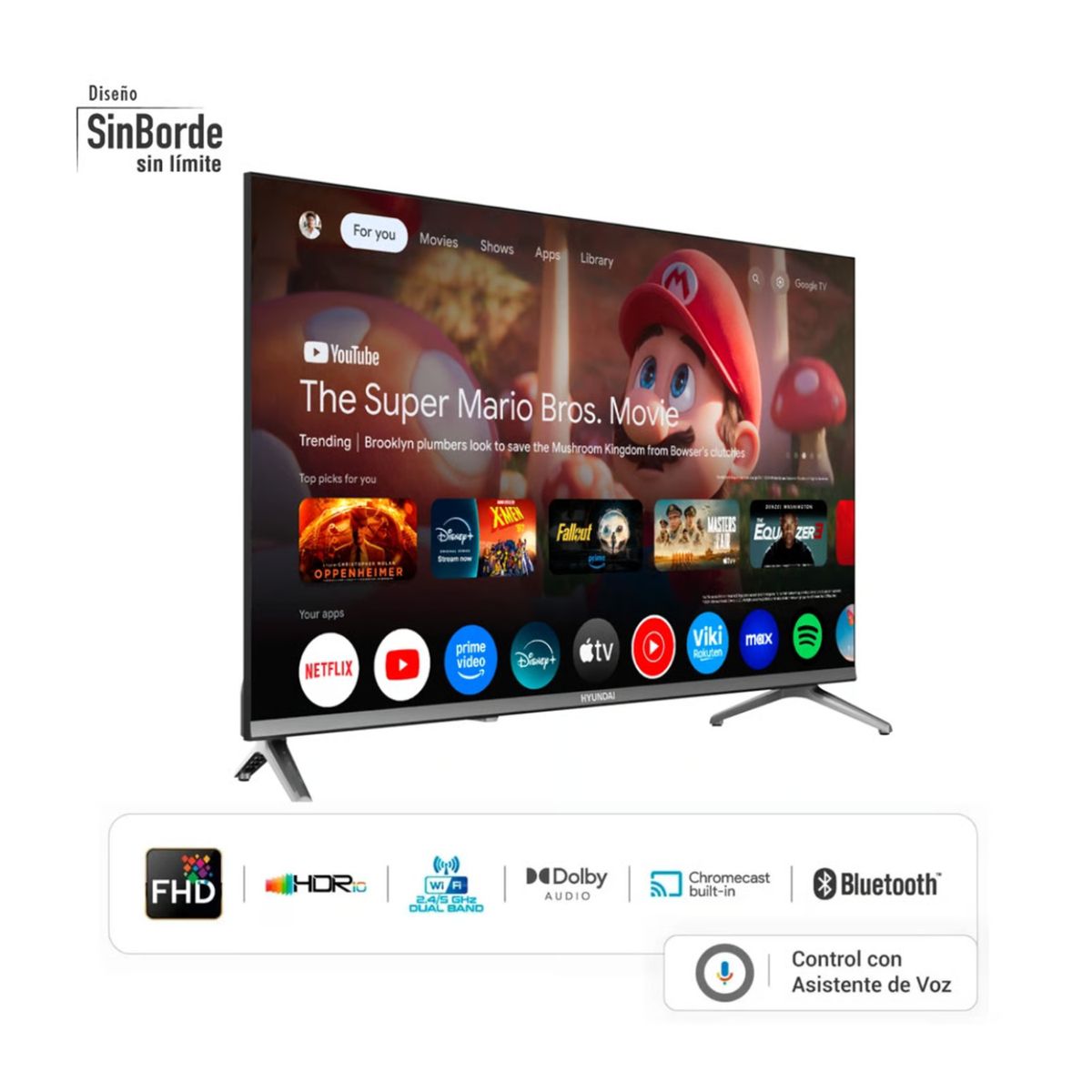 HYUNDAI - TELEVISOR SMART TV HYUNDAI QLED 43 HYLED4326QG + SOUNDBAR NEX