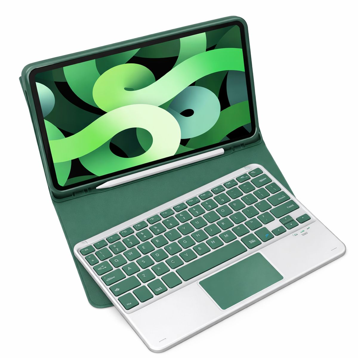 GENERICO - FUNDA CON TECLADO + TOUCHPAD IPAD AIR 13 2024 VERDE OSCURO