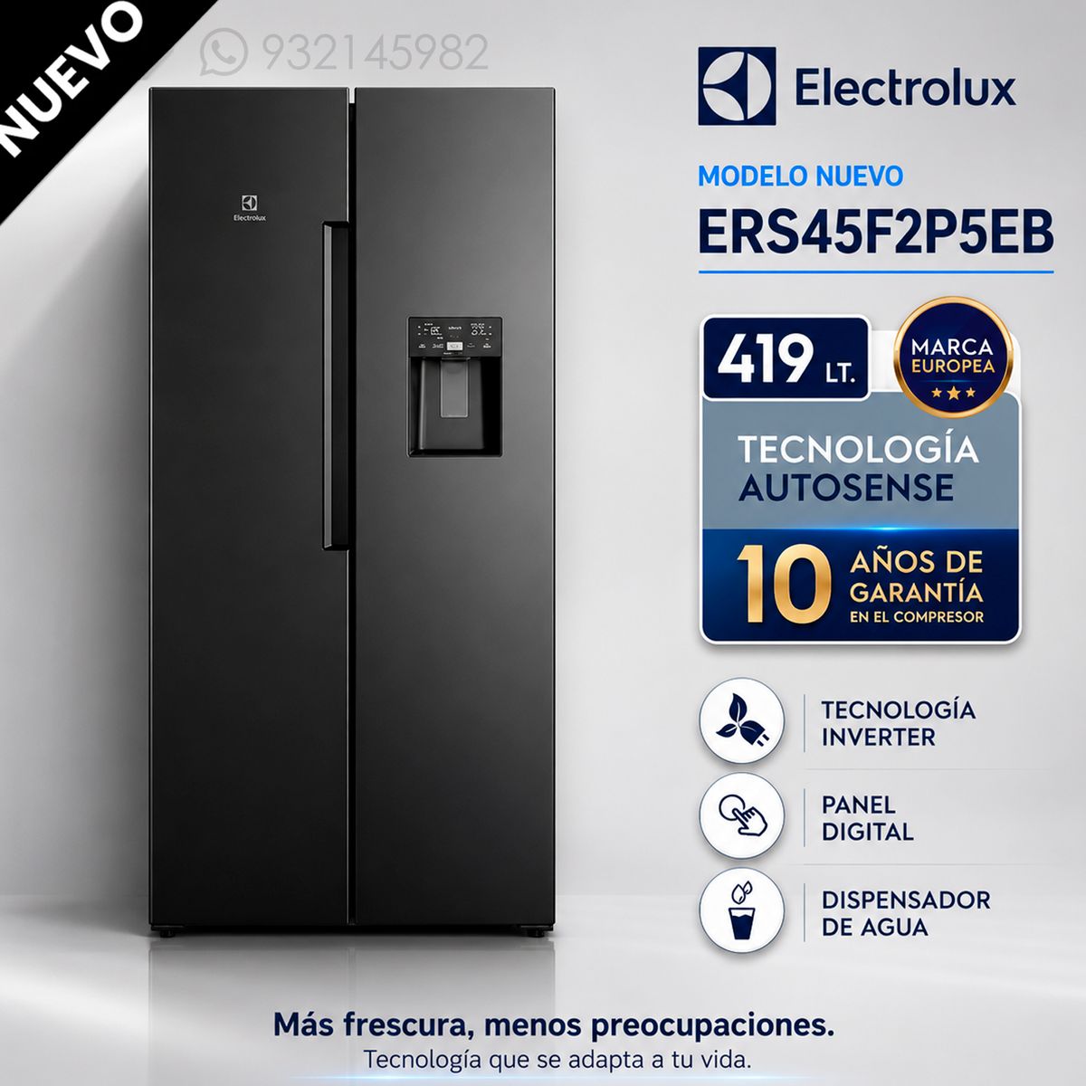 Refrigeradora ERS45F2P5EB Frost Free Inverter 419L  Electrolux, marca Electrolux - Foto Principal