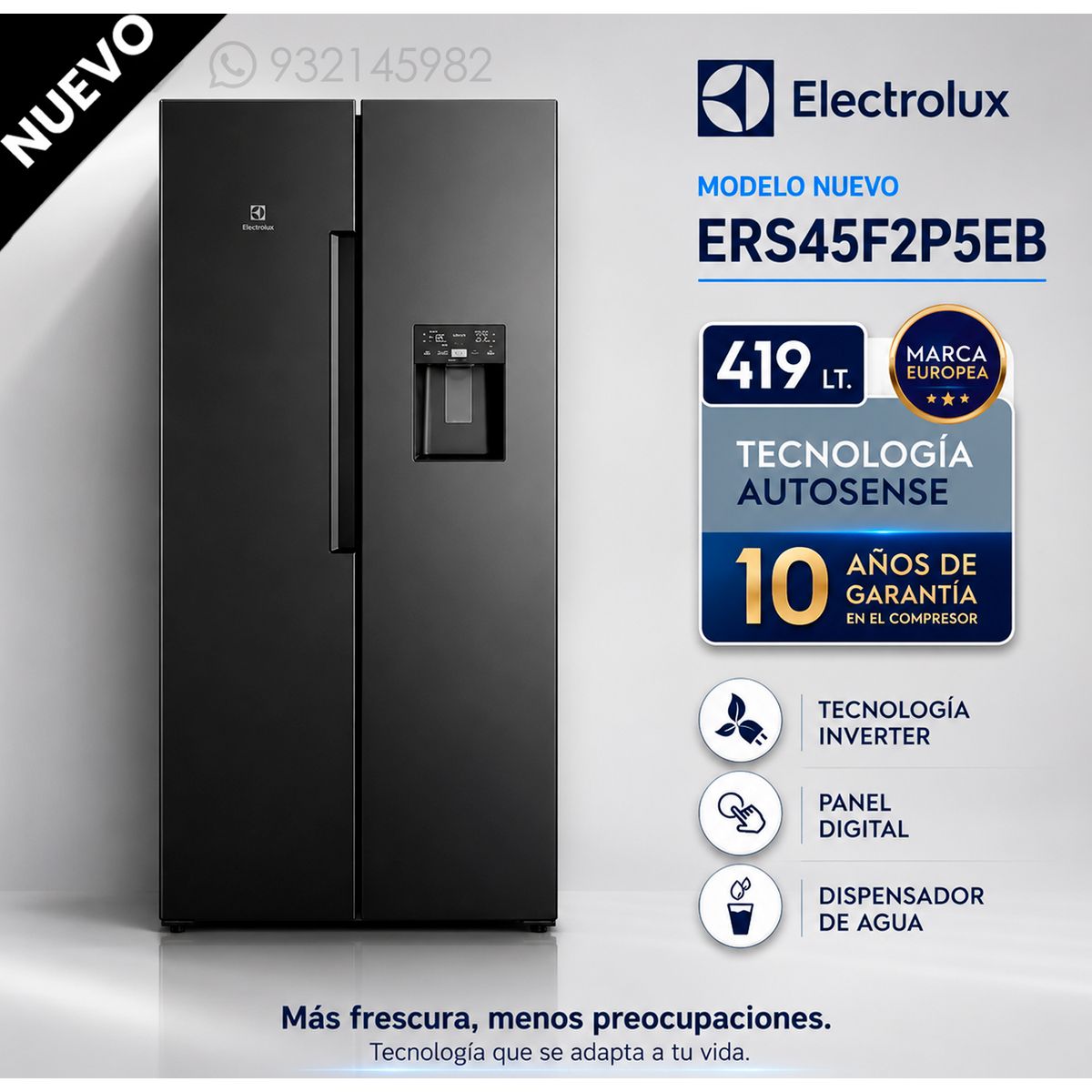 Refrigeradora ERS45F2P5EB Frost Free Inverter 419L  Electrolux, marca Electrolux - Foto Principal