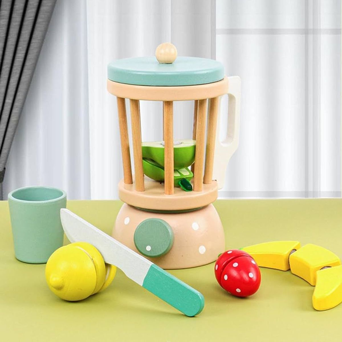 GENERICO - Licuadora de Madera Infantil con Accesorios