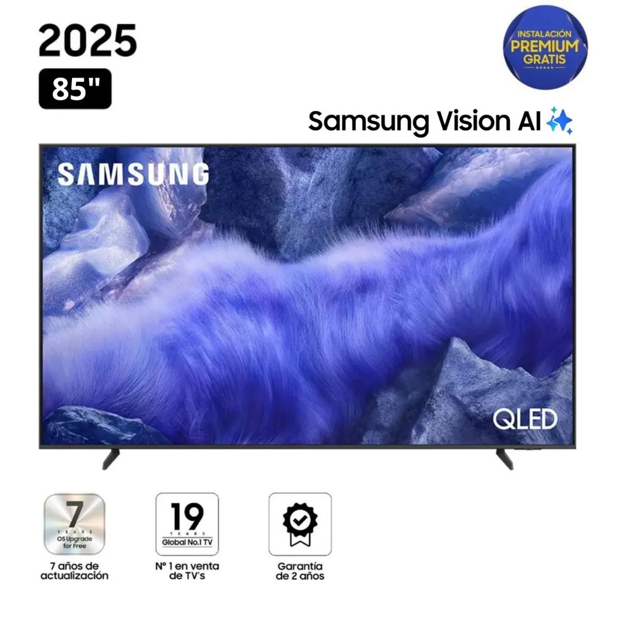 SAMSUNG - Televisor Samsung QLED 85 Pulg. Visión AI Smart TV UHD 4K QN85QEF1AGXPE
