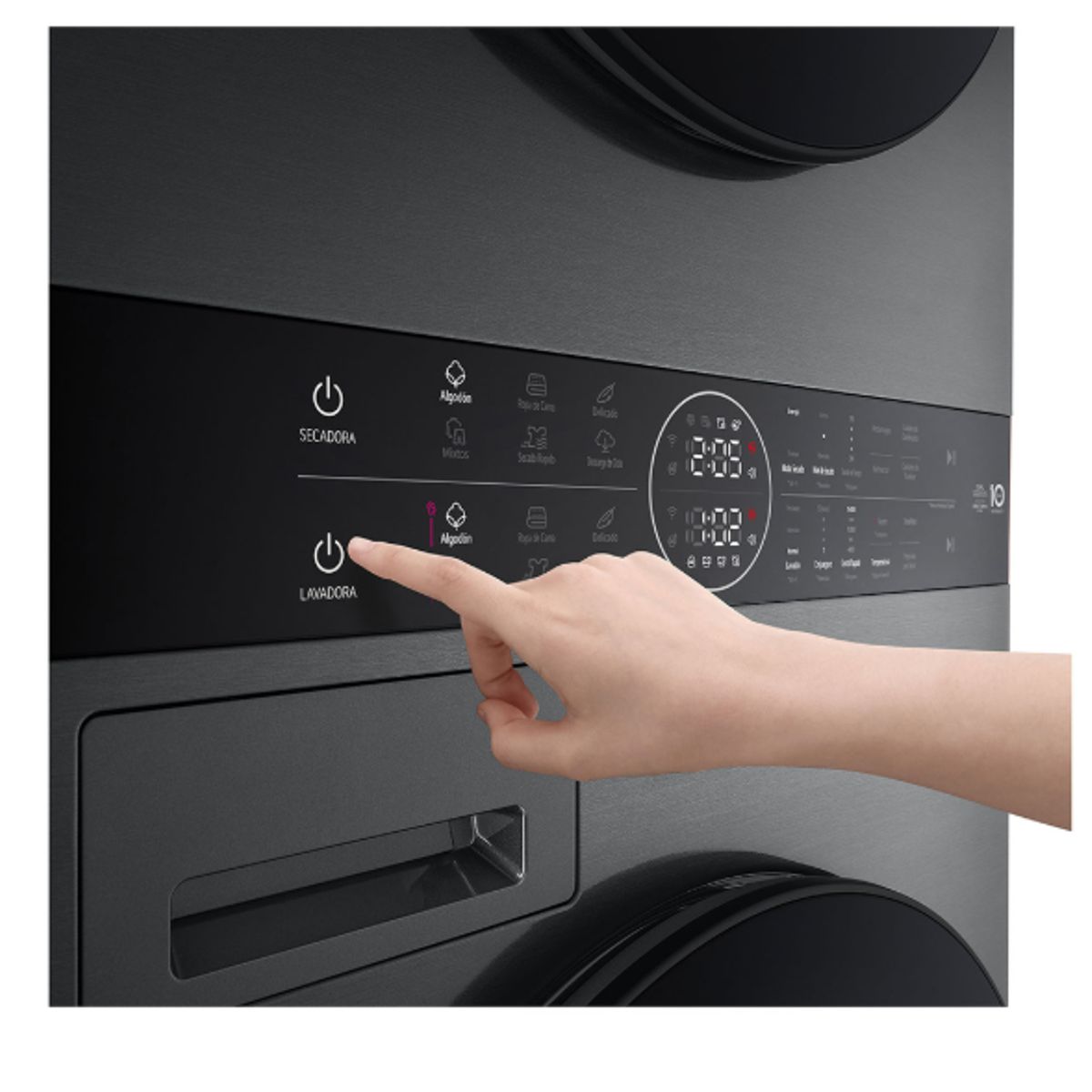 LG - COMBO LG WashTower WK14BS6R 14Kg y 10Kg de secado + Microondas LG MS2032GAS NeoChef™ 20L