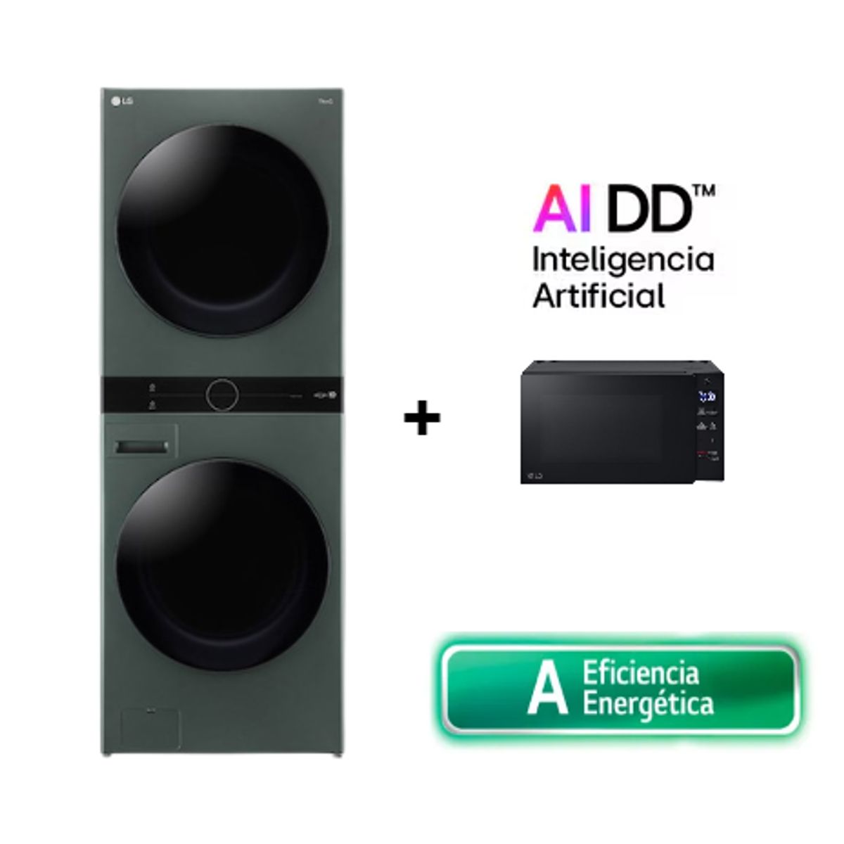 LG - COMBO LG WashTower WK22GGS6 22Kg lavado y 16Kg de secado + Microondas LG MS2032GAS NeoChef™ 20L