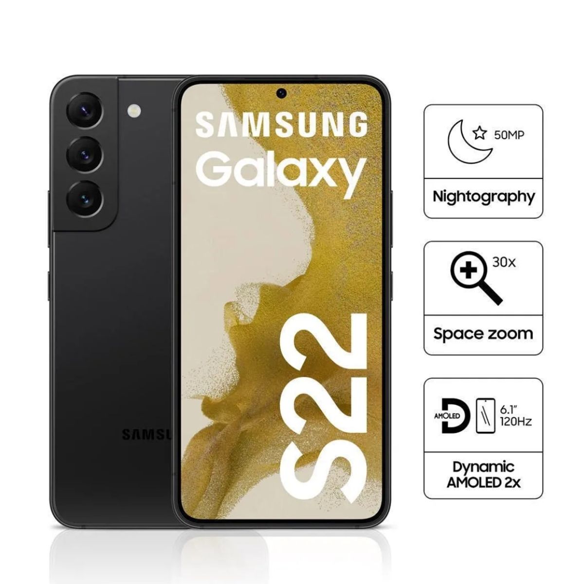 SAMSUNG - Celular Samsung Galaxy S22 6.1"  Pulg. 8GB RAM 128GB Android 12 - Negro