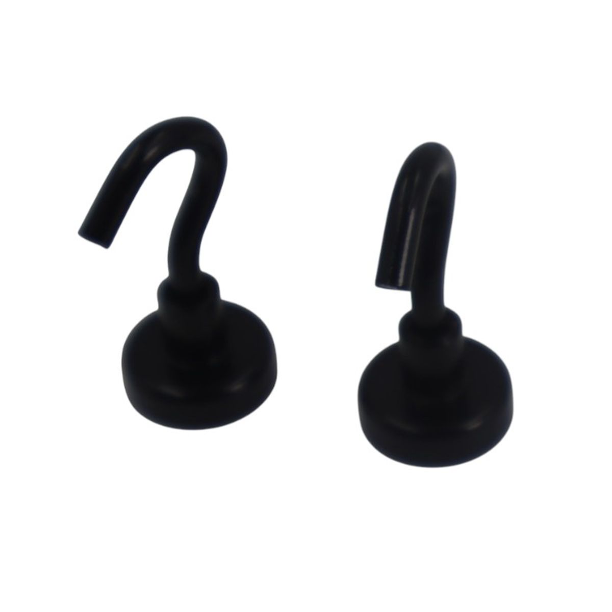GENERICO - Iman de Neodimio con Ganchos Firme 16mm Pack 2 unds Negro