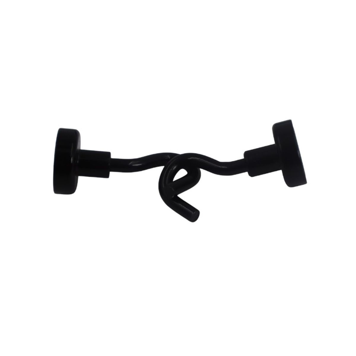 GENERICO - Iman de Neodimio con Ganchos Firme 16mm Pack 2 unds Negro