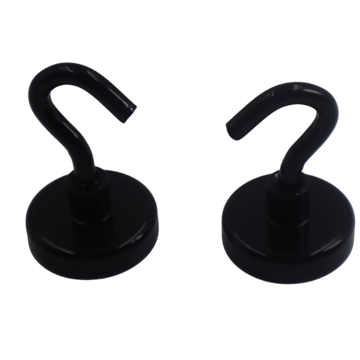 GENERICO - Iman de Neodimio con Ganchos Firme 32mm Pack 2 unds Negro