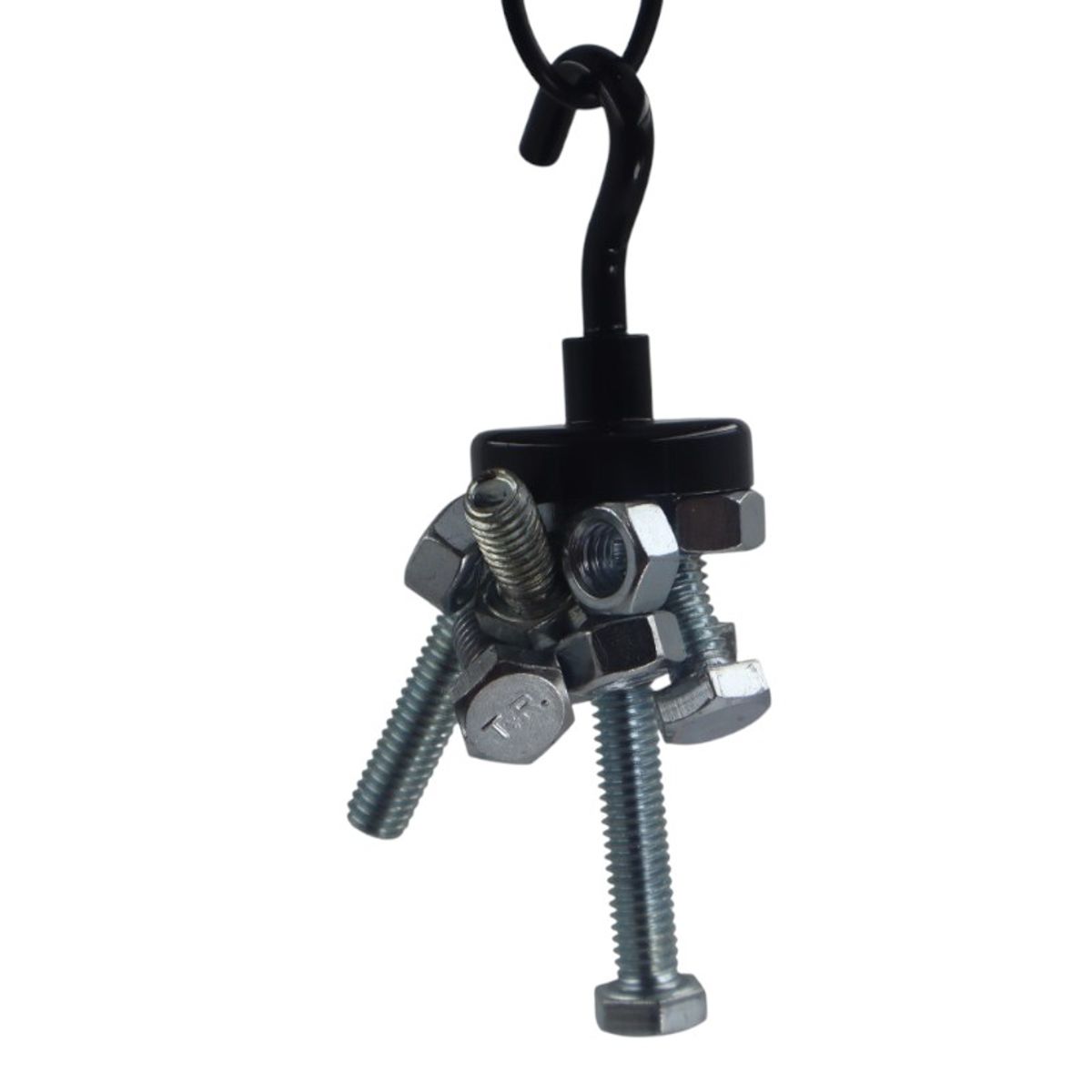 GENERICO - Iman de Neodimio con Ganchos Firme 32mm Pack 2 unds Negro