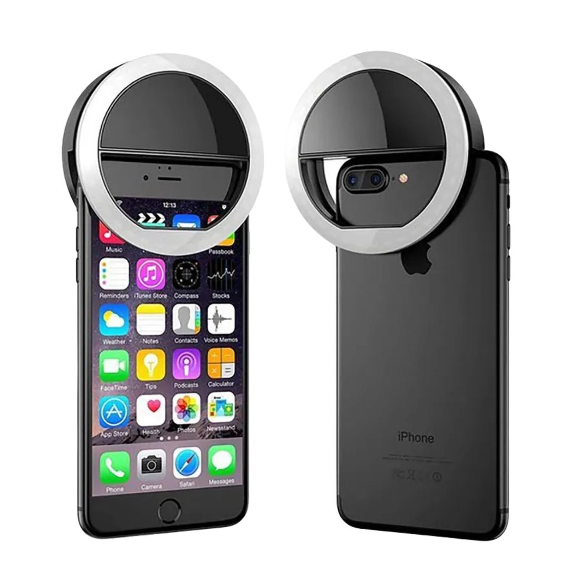 GENERICO - ARO DE LUZ LED PARA CELULAR NEGRO