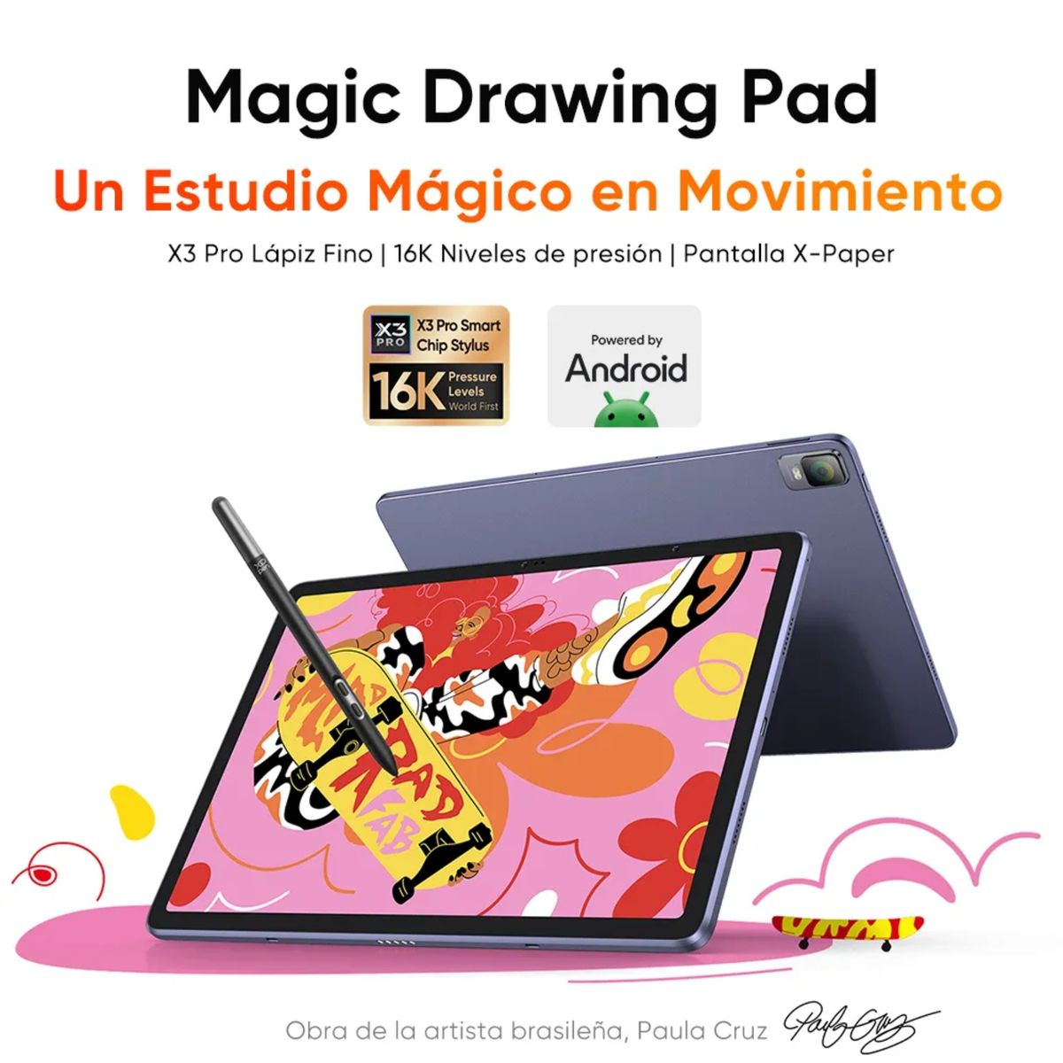 XP-PEN - Tablet de dibujo XP-Pen Magic Drawing Pad Android, 2K QHD 12,2", 8GB, 256GB, 16384 Niveles